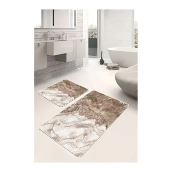Hnedé kúpeľňové predložky v súprave 2 ks 60x100 cm – Mila Home - Image 2
