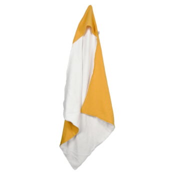 Žltá mušelínová detská osuška s kapucňou 75x75 cm – Bébé Douceur - Image 2