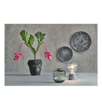 Čierny cementový kvetináč Villa Collection Calbe, výška 22 cm - Image 2