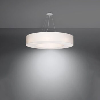 Biele závesné svietidlo s textilným tienidlom ø 90 cm Galata – Nice Lamps - Image 3