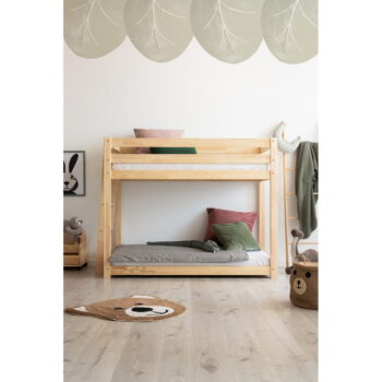 Poschodová detská posteľ z borovicového dreva 70x140 cm CLPB - Adeko - Image 3