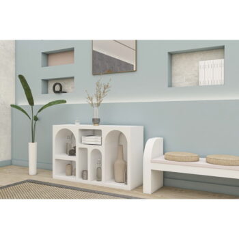 Biela poschodová polica 120 cm Lorin – Kalune Design - Image 6