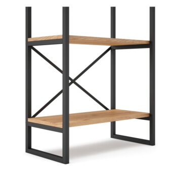 Čierny/prírodný regál v dekore duba 58x175 cm Dusan – Marckeric - Image 4