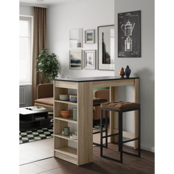 Barový stôl s čiernou doskou 50x115 cm Aravis – TemaHome - Image 7