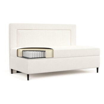Krémovobiela čalúnená jednolôžková posteľ 90x200 cm Alba – Maison de Rêve - Image 11