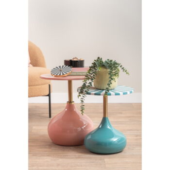 Kovový okrúhly odkladací stolík ø 41 cm Candy Swirl – Leitmotiv - Image 3