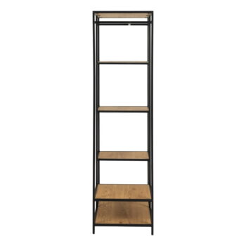 Otvorená šatníková skriňa v dekore duba v čierno-prírodnej farbe 77x165 cm Seaford – Actona – Obrázok 4