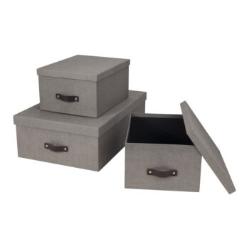 Úložné boxy s vekom v súprave 3 ks Inge – Bigso Box of Sweden – Obrázok 9