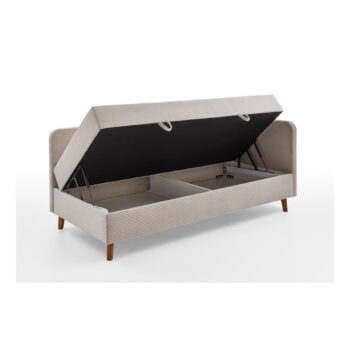 Béžová čalúnená jednolôžková posteľ s úložným priestorom 90x200 cm Cabana – Meise Möbel - Image 7