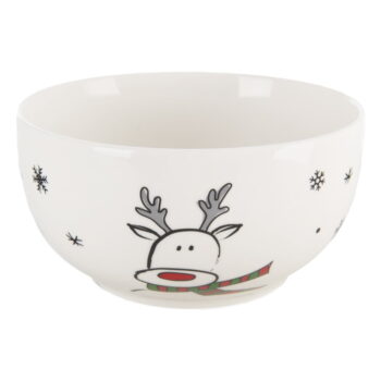 Biela porcelánová súprava hrnčeka a misky s vianočným motívom 2 ks 350 ml – Orion - Image 3