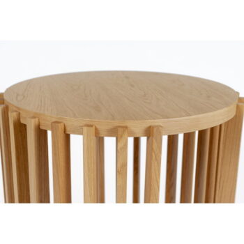 Odkladací stolík z dubového dreva Woodman Drum, ø 53 cm - Image 5