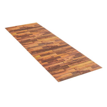 Hnedá plastová kúpeľňová predložka 65x200 cm Lambris – Wenko - Image 2