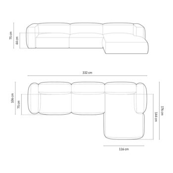 Béžová modulárna rohová pohovka (pravý roh) Martina – Micadoni Home – Obrázok 6