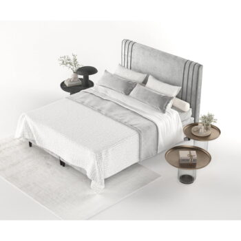 Sivá čalúnená dvojlôžková posteľ s úložným priestorom 160x200 cm Musca – Maison de Rêve - Image 9