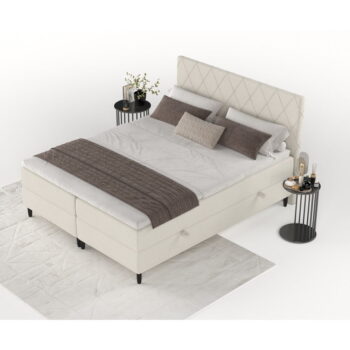Béžová boxspring posteľ s úložným priestorom 160x200 cm Gwen – Maison de Rêve - Image 9