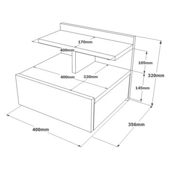 Nočný stolík s poličkami v prírodnej farbe Ilsa – Kalune Design - Image 6