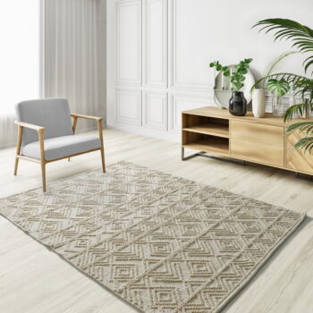 Krémový prateľný ručne tkaný koberec z recyklovanej bavlny 60x90 cm Pamuk – Universal - Image 2