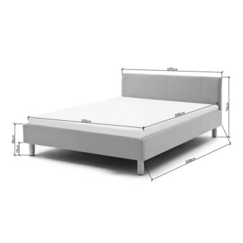 Modrosivá čalúnená jednolôžková posteľ 120x200 cm Lena – Meise Möbel – Obrázok 7