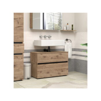 Skrinka pod umývadlo v dekore duba v prírodnej farbe 80x55 cm Wisla – Støraa - Image 4