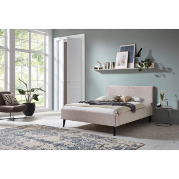 Béžová čalúnená dvojlôžková posteľ 140x200 cm Leira – Meise Möbel – Obrázok 4