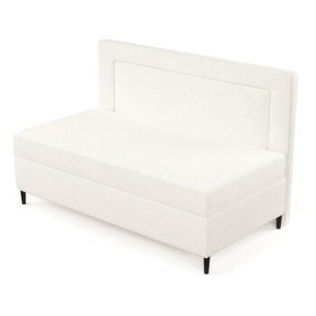 Krémovobiela čalúnená jednolôžková posteľ 90x200 cm Alba – Maison de Rêve - Image 9