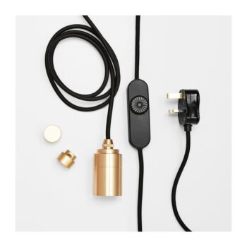 Závesné svietidlo v čierno-zlatej farbe ø 4 cm Plug & Play – tala - Image 7