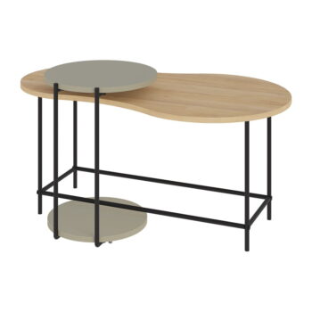 Konferenčné stolíky s doskou v dubovom dekore v súprave 2 ks 65x103 cm Rosie – Marckeric