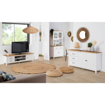 Biely TV stolík z borovicového dreva 158x47 cm Miranda – Marckeric – Obrázok 6