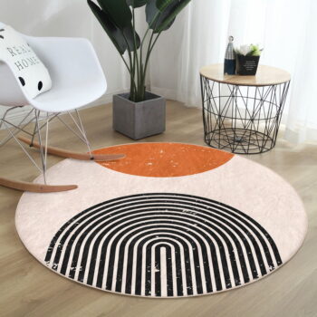 Oranžovo-krémový prateľný okrúhly koberec vhodný pre robotické vysávače ø 80 cm Comfort – Mila Home – Obrázok 6