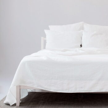 Biela plachtas prímesou ľanu 180x260 cm – Linen Tales – Obrázok 3