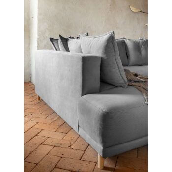 Sivá menčestrová rozkladacia rohová pohovka (ľavý roh) Lazy Lukka – Miuform - Image 7