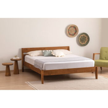 Jednolôžková posteľ zo smrekového dreva s roštom v tmavohnedo-prírodnej farbe 90x200 cm Venus – Kalune Design - Image 2