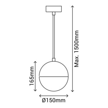 Čierne závesné svietidlo SULION Eclipse, výška 150 cm - Image 3