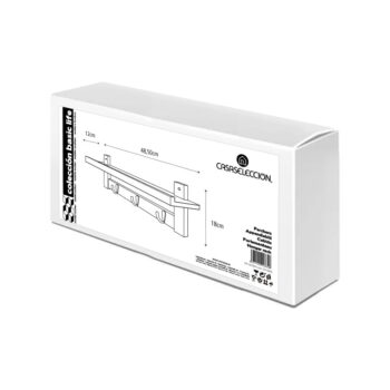 Biely bambusový nástenný vešiak s poličkou - Casa Selección – Obrázok 5