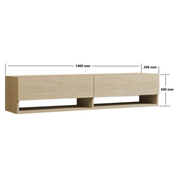 Béžový TV stolík 141x31x30 cm Arges – Kalune Design – Obrázok 6