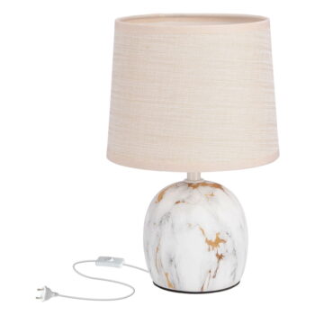 Krémovobiela stolová lampa s textilným tienidlom (výška  25 cm) Adelina – Candellux Lighting