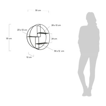 Čierna poschodová kovová polica 55 cm Across – Kave Home - Image 6