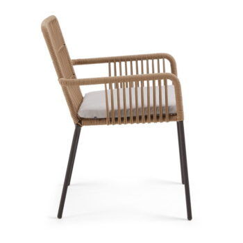 Záhradné kreslo s oceľovou konštrukciou a povrazovým výpletom Kave Home Samt – Obrázok 2