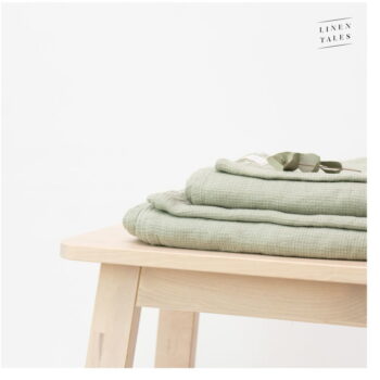 Zelený ľanový uterák 30x30 cm - Linen Tales – Obrázok 4