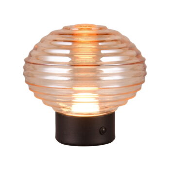 Čierno-béžová stmievateľná LED stolová lampa so skleneným tienidlom (výška 14,5 cm) Earl – Trio - Image 2