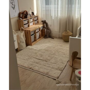 Krémový prateľný ručne tkaný bavlnený koberec 90x130 cm Bloom Natural – Lorena Canals - Image 2