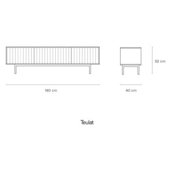 Sivý TV stolík 180x52 cm Sierra – Teulat - Image 7