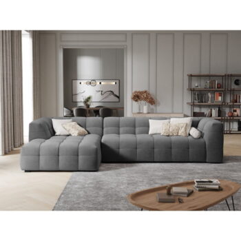 Sivá zamatová rohová pohovka Windsor & Co Sofas Vesta, levý roh - Image 5