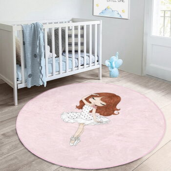 Ružový detský koberec ø 120 cm Comfort – Mila Home - Image 2