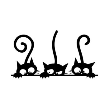 Samolepka na stenu Ambiance Funny Cats Trio, 20 x 35 cm – Obrázok 2