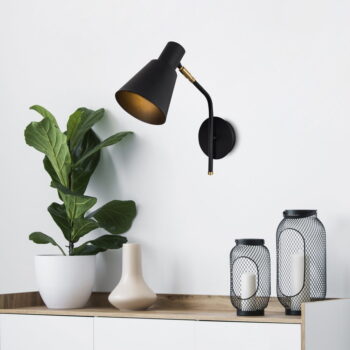 Nástenné svietidlo v čiernej a zlatej farbe ø 15 cm Sivani – Opviq lights - Image 3
