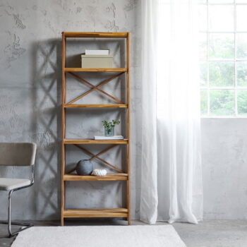 Regál z dubového dreva v prírodnej farbe 70x198 cm X-Shelf – Unique Furniture – Obrázok 3