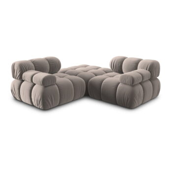 Svetlohnedá zamatová modulárna rohová pohovka (variabilná) Bellis – Micadoni - Image 8