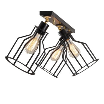 Stropné svietidlo v čiernej a zlatej farbe s kovovým tienidlom ø 17 cm Alacati – Opviq lights - Image 3