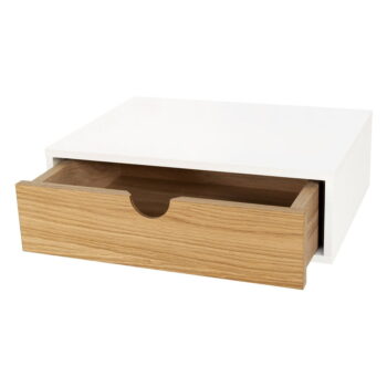 Biely/prírodný nočný stolík v dekore duba Farsta - Woodman - Image 5
